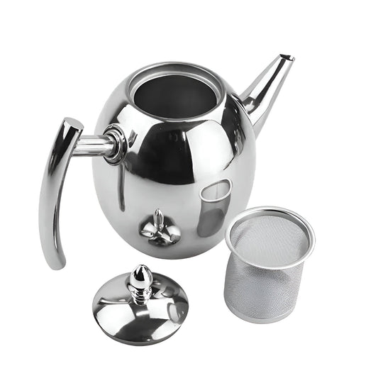 Stainless Steel Teapot with Built-In Strainer for Loose Leaf Tea