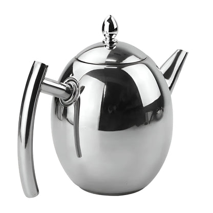 Stainless Steel Teapot with Built-In Strainer for Loose Leaf Tea