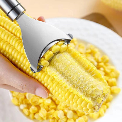 Stainless Steel Corn Peeler with Serrated Blade and Ergonomic Grip