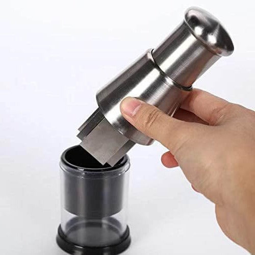 Manual Stainless Steel Food Chopper with Integrated Bowl for Easy Meal Prep
