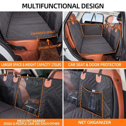 Dog Car Seat Cover with Waterproof Hard Base for Stability and Comfort