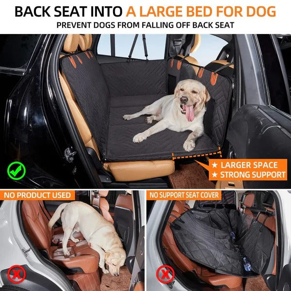 Dog Car Seat Cover with Waterproof Hard Base for Stability and Comfort