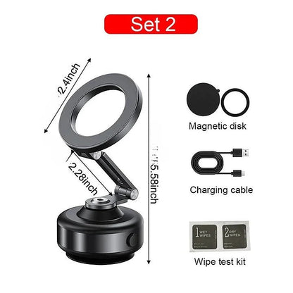 Magnetic Phone Holder With Power-Grip Suction And 360° Rotation