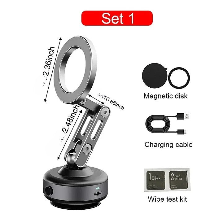 Magnetic Phone Holder With Power-Grip Suction And 360° Rotation