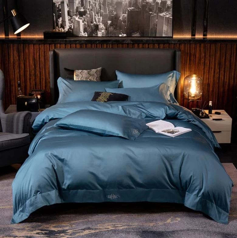 Modern Black Cotton Bedding Set