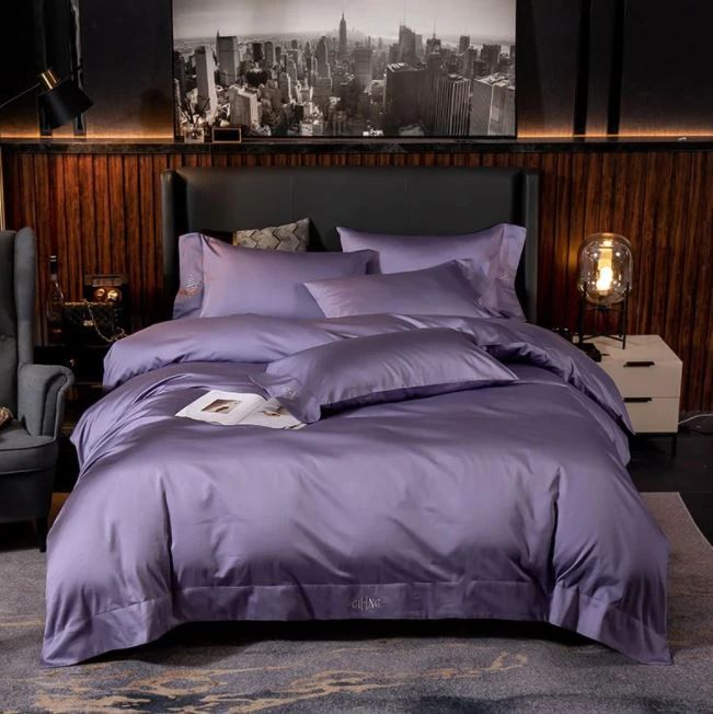 Modern Black Cotton Bedding Set
