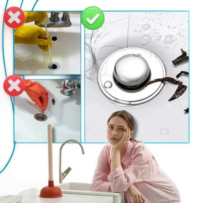 Odor Blocking Pop Up Sink Stopper with Built-In Strainer and Seal
