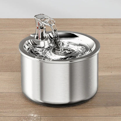 Stainless Steel Cat Water Fountain with Filter and Motion Sensor