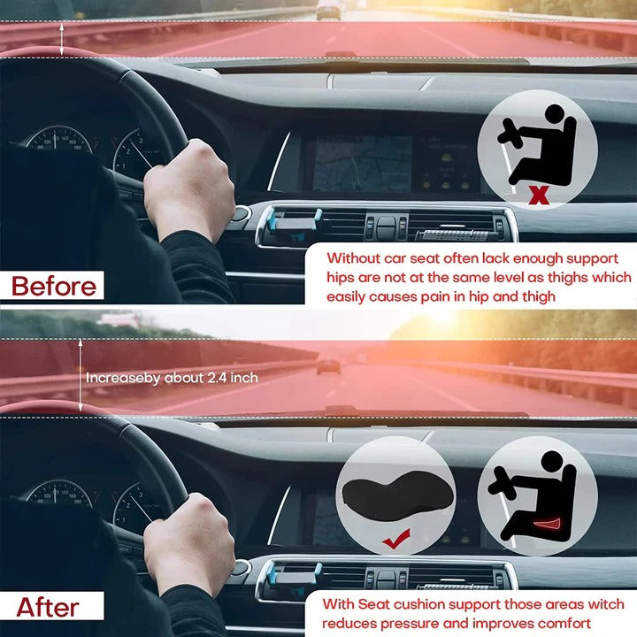 Ergonomic Memory Foam Car Booster Seat Cushion for Adult Comfort