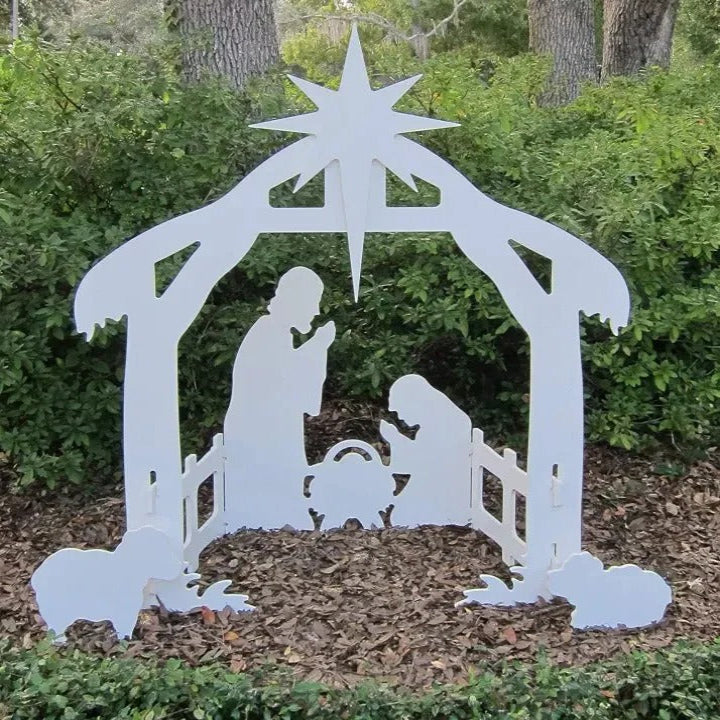 Outdoor Durable Holy Night Christmas Nativity Set with Stable and Figures