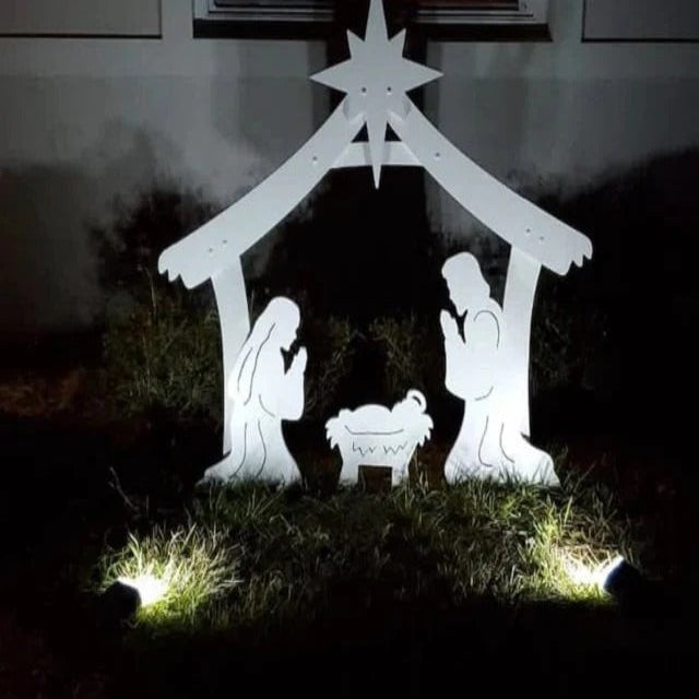 Outdoor Durable Holy Night Christmas Nativity Set with Stable and Figures