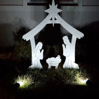 Outdoor Durable Holy Night Christmas Nativity Set with Stable and Figures