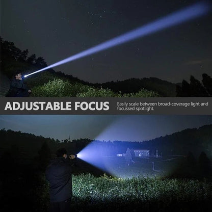 XHP50 LED Rechargeable Tactical Flashlight with Zoom and USB Charging