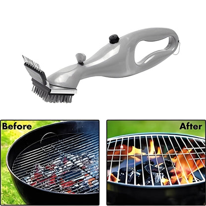 Steam Grill Cleaning Brush with Replaceable Heads and Scraper