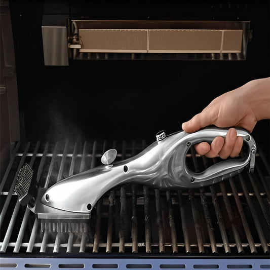 Steam Grill Cleaning Brush with Replaceable Heads and Scraper