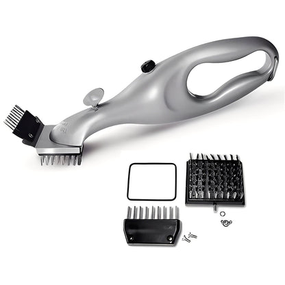 Steam Grill Cleaning Brush with Replaceable Heads and Scraper