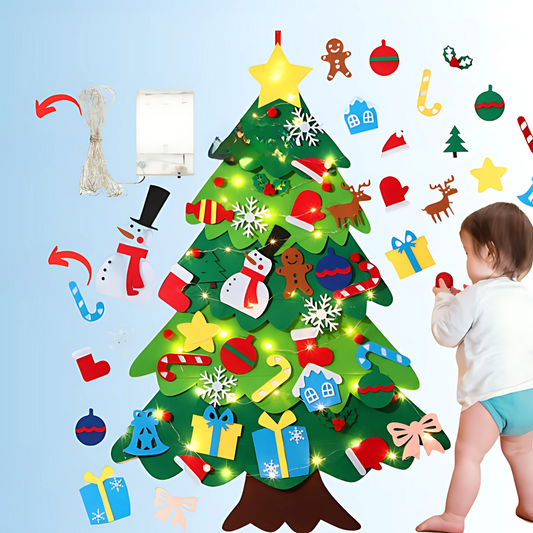 Children's Felt Christmas Tree with Detachable Ornaments