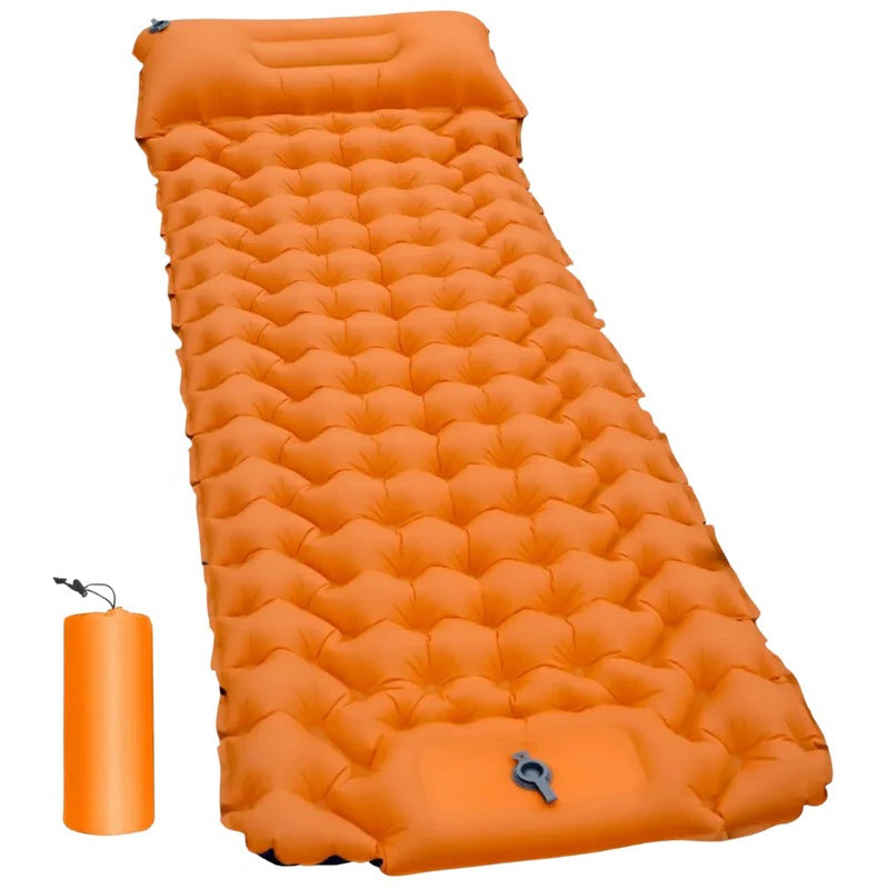 Inflatable Sleeping Pad with Hexagonal Cushioning and Pillow