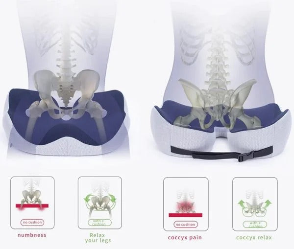 Memory Foam Orthopedic Seat Cushion for Tailbone Pain Relief