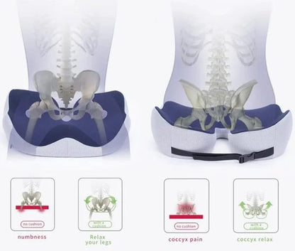 Memory Foam Orthopedic Seat Cushion for Tailbone Pain Relief