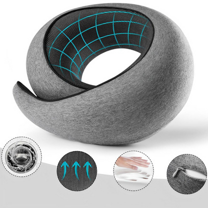 Memory Foam Airplane Travel Pillow with Special Neck Support Compact