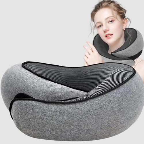 Memory Foam Airplane Travel Pillow with Special Neck Support Compact