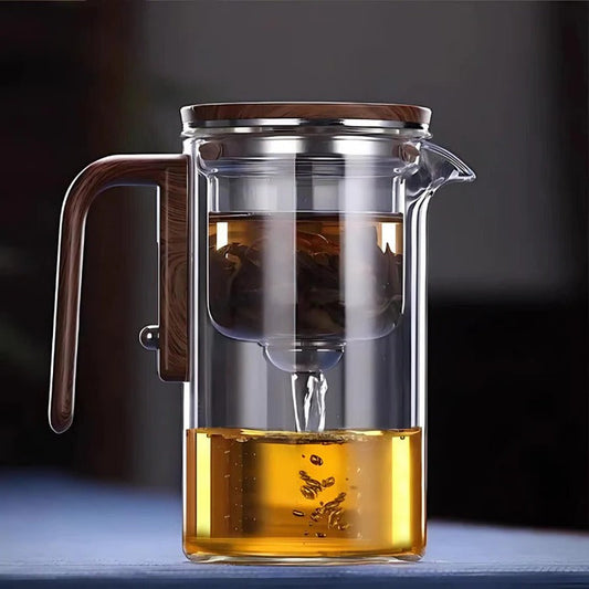 Minimalist Glass and Wood Tea Infuser