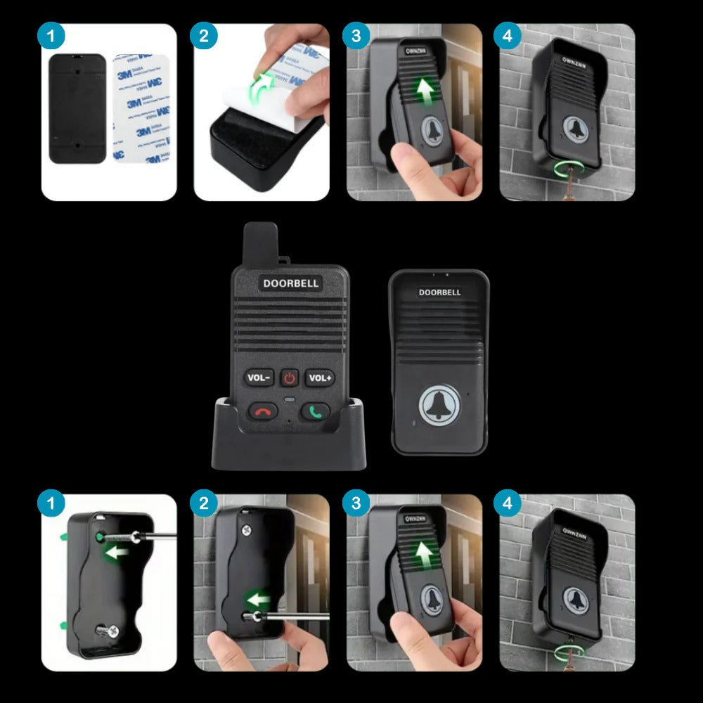 Hands-Free Waterproof Intercom Doorbell With Multiple Ringtones