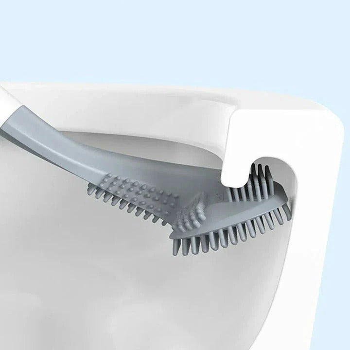 Self-Cleaning Toilet Brush With Stand Base and Hygienic Rinse
