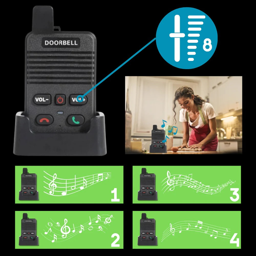 Hands-Free Waterproof Intercom Doorbell With Multiple Ringtones
