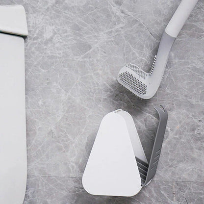 Self-Cleaning Toilet Brush With Stand Base and Hygienic Rinse