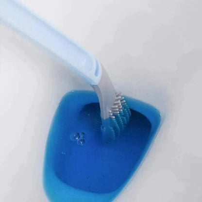 Self-Cleaning Toilet Brush With Stand Base and Hygienic Rinse