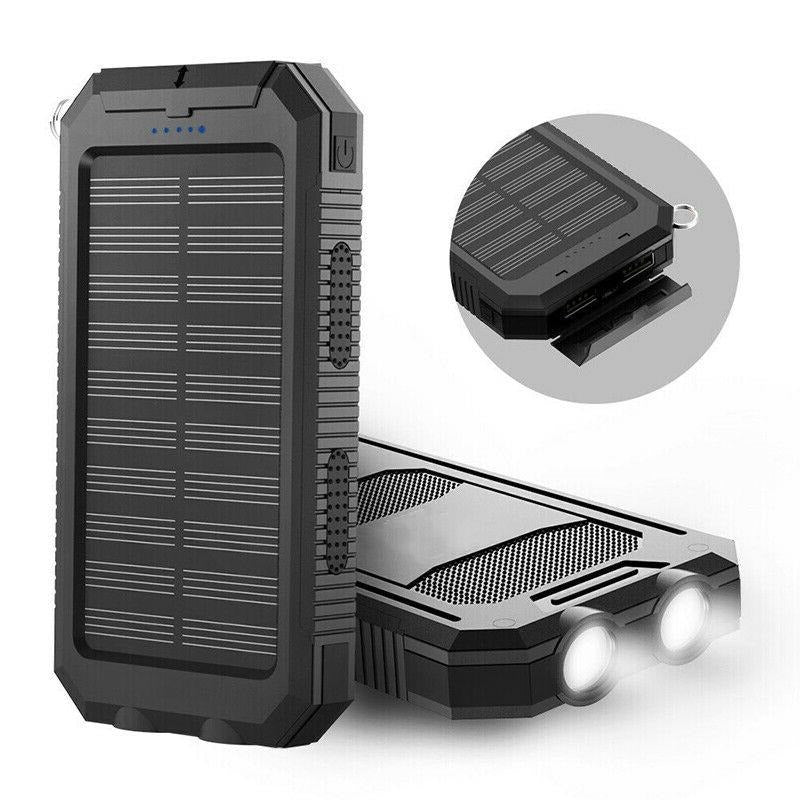 500000mAh Solar Power Bank Waterproof With Dual USB and LED Lights