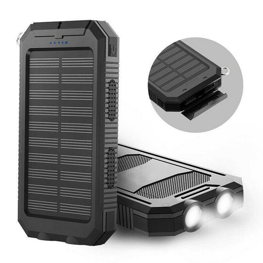 500000mAh Solar Power Bank Waterproof With Dual USB and LED Lights