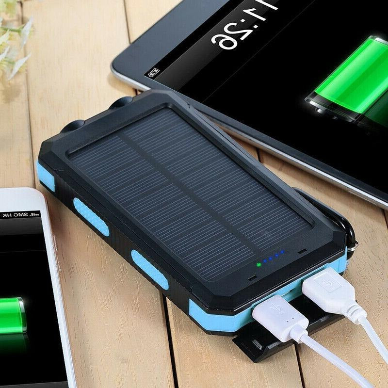 500000mAh Solar Power Bank Waterproof With Dual USB and LED Lights