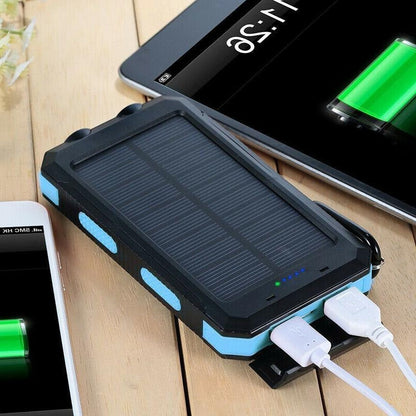 500000mAh Solar Power Bank Waterproof With Dual USB and LED Lights