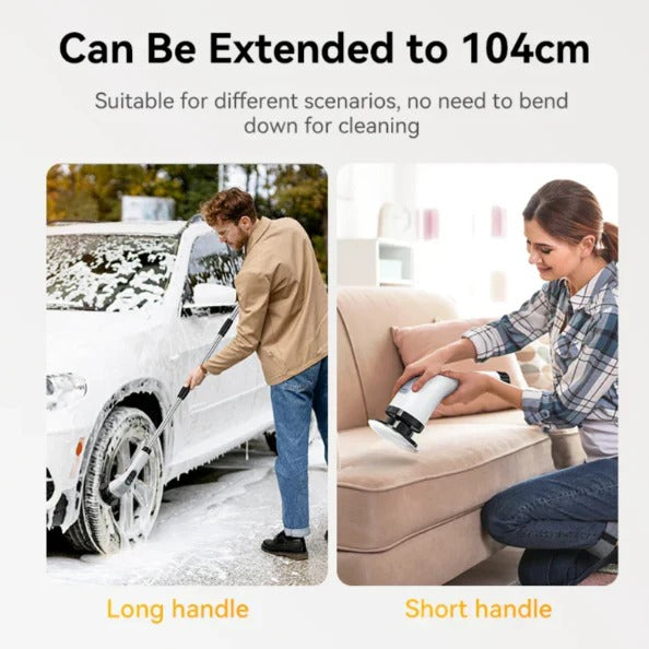 Cordless Rechargeable Electric Scrubber With Adjustable Handle And 7 Brush Heads