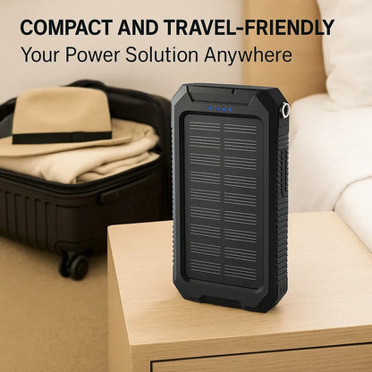 500000mAh Solar Power Bank Waterproof With Dual USB and LED Lights