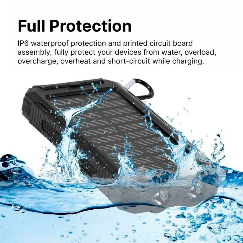 500000mAh Solar Power Bank Waterproof With Dual USB and LED Lights