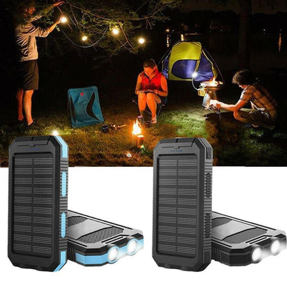 500000mAh Solar Power Bank Waterproof With Dual USB and LED Lights