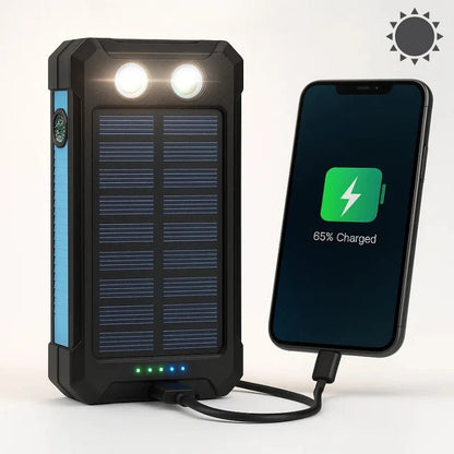 500000mAh Solar Power Bank Waterproof With Dual USB and LED Lights