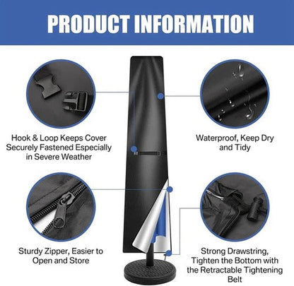 Waterproof Outdoor Parasol Cover with Telescopic Rod and UV Protection
