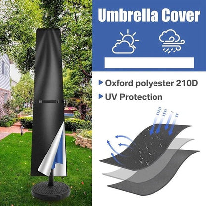 Waterproof Outdoor Parasol Cover with Telescopic Rod and UV Protection
