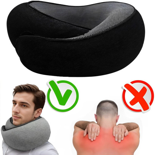 Memory Foam Airplane Travel Pillow with Special Neck Support Compact