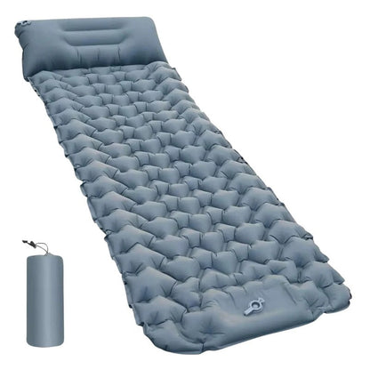 Inflatable Sleeping Pad with Hexagonal Cushioning and Pillow