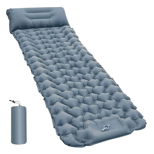 Inflatable Sleeping Pad with Hexagonal Cushioning and Pillow