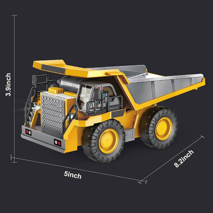 4WD Remote Control Construction Vehicle Toy with Excavator Bulldozer Dump Truck