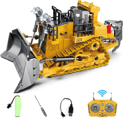 4WD Remote Control Construction Vehicle Toy with Excavator Bulldozer Dump Truck