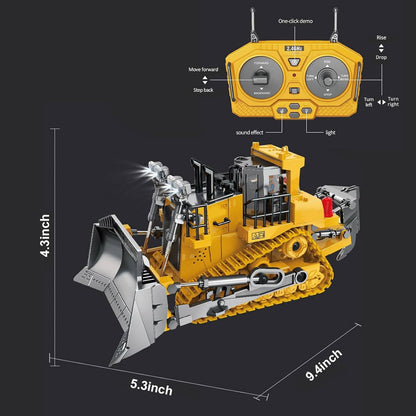 4WD Remote Control Construction Vehicle Toy with Excavator Bulldozer Dump Truck