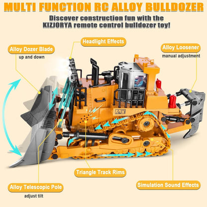 4WD Remote Control Construction Vehicle Toy with Excavator Bulldozer Dump Truck